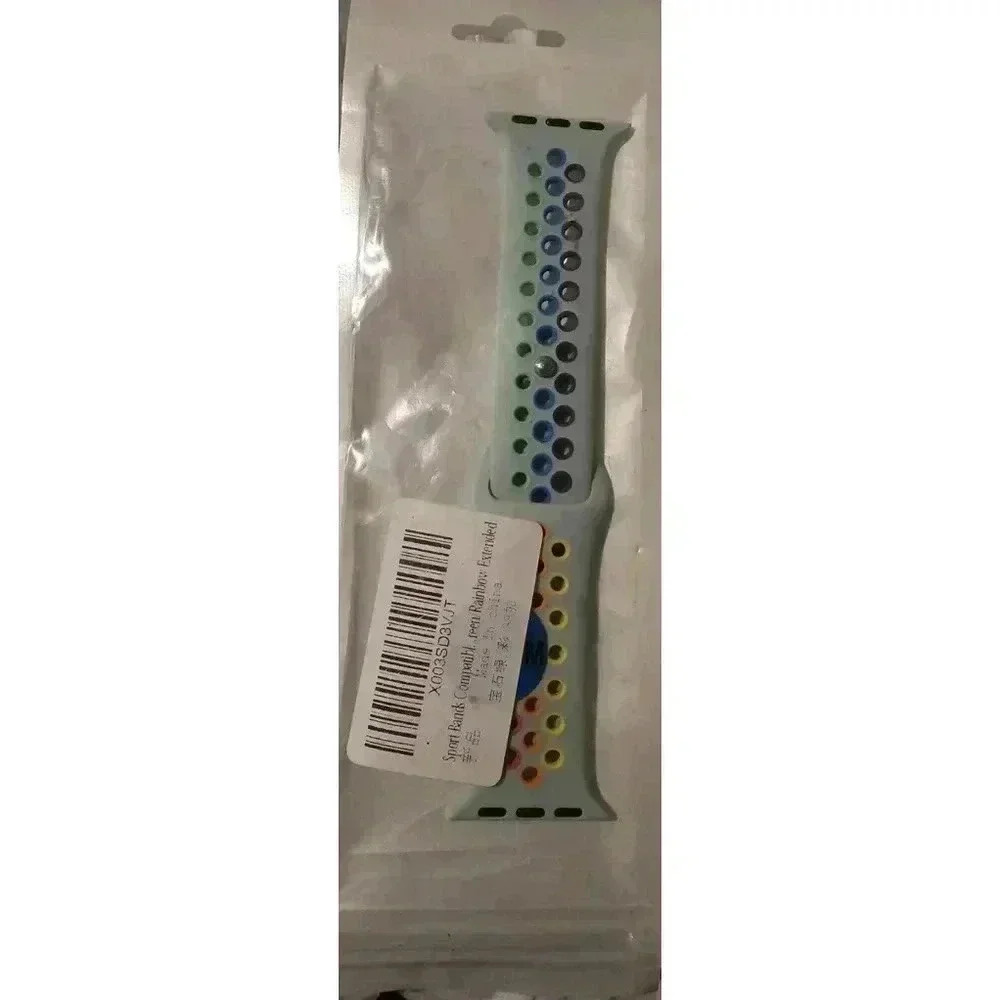 38mm Blue Sports Band With Rainbow